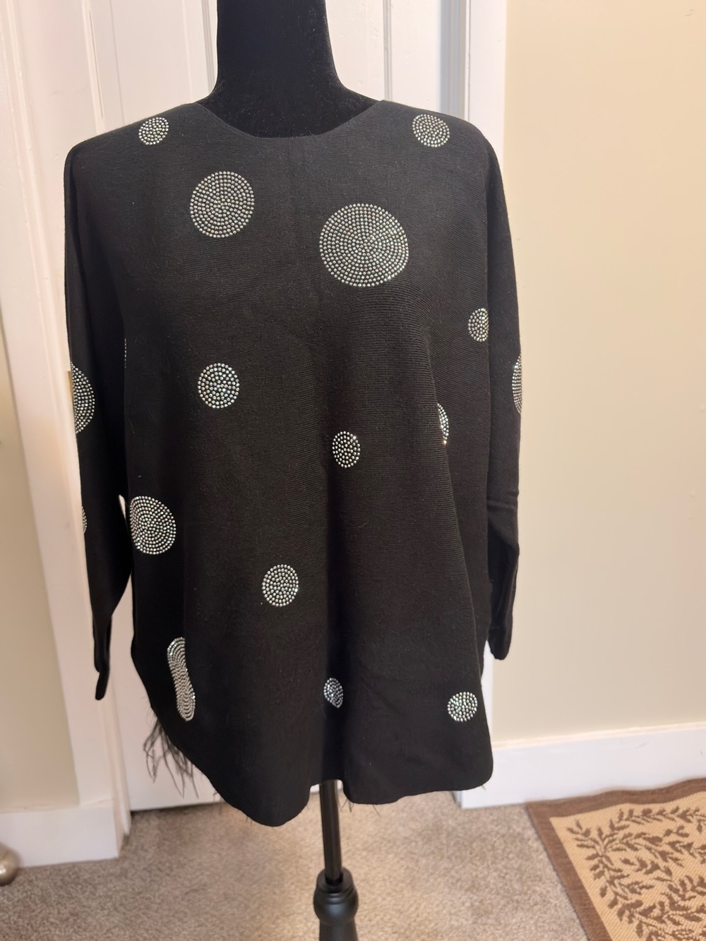 PHILOSOPHY
Black Rhinestone Dot Sweater Pullover